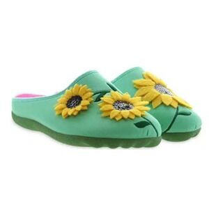 Spring Step Flexus Sunflastic Green Sunflowers Canvas Slippers EUR 38 US 7.5 $80